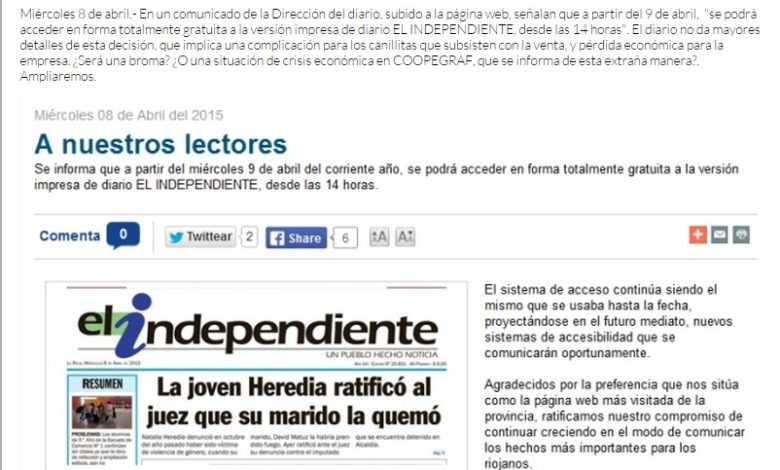 Photo of EL INDEPENDIENTE PASA A SER UN PANFLETO DIARIO DE BEDER HERRERA Y SE REGALA DESDE HOY