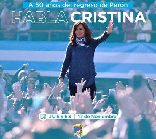 Photo of Cristina hablará en el Día del Militante